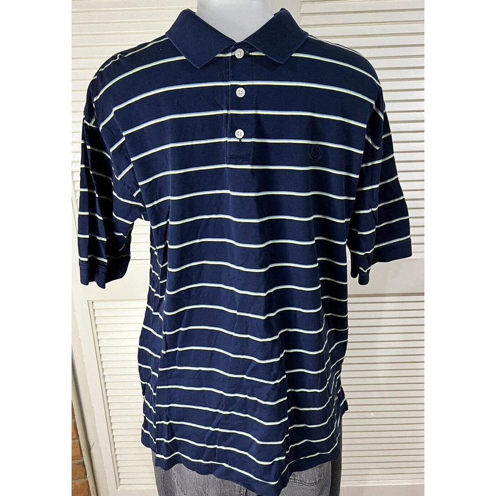 Mens George Strait Wrangler Polo Large Blue Green Short Sleeve Button Up Cotton